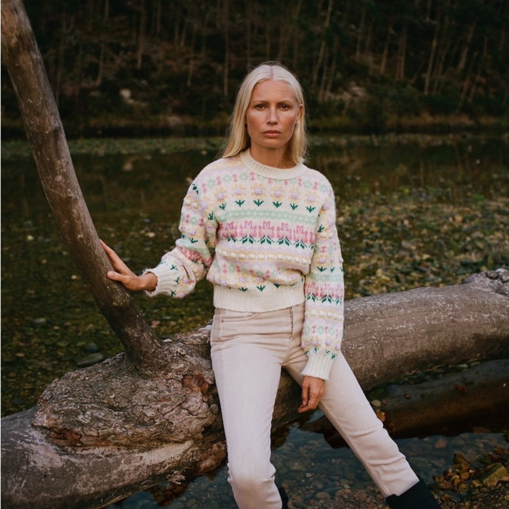 Mango Multi-colored Knit Sweater